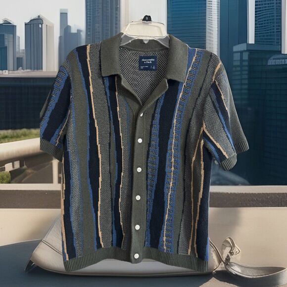 Abercrombie&Fitch‎ Men's S Stitch Button-Through Sweater Cucci Style Streetwear - Picture 1 of 5